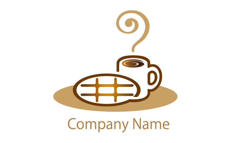 カフェ・コーヒー・あったかい・ほっと一息・休憩・メロンパン・まったりをイメージしたロゴデザイン